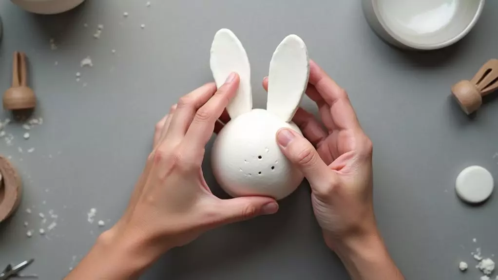 mold clay into head