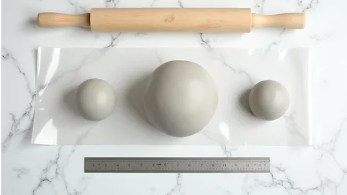 divide clay into pieces
